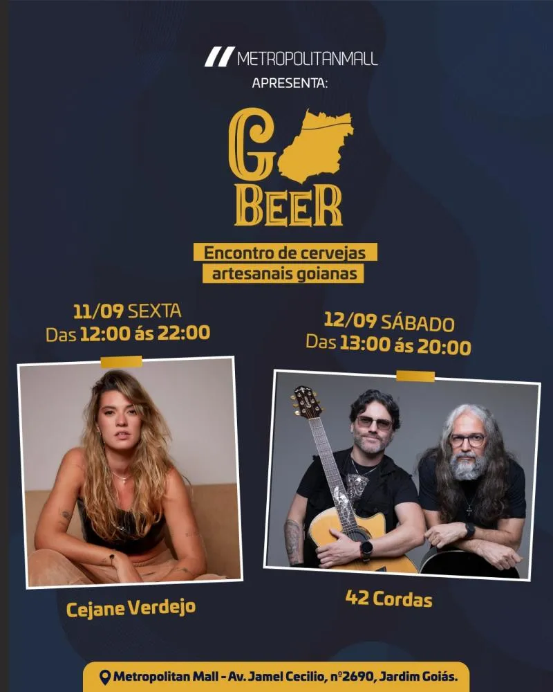 Go Beer reúne cervejas artesanais goianas, música ao vivo e entrada gratuita em Goiânia