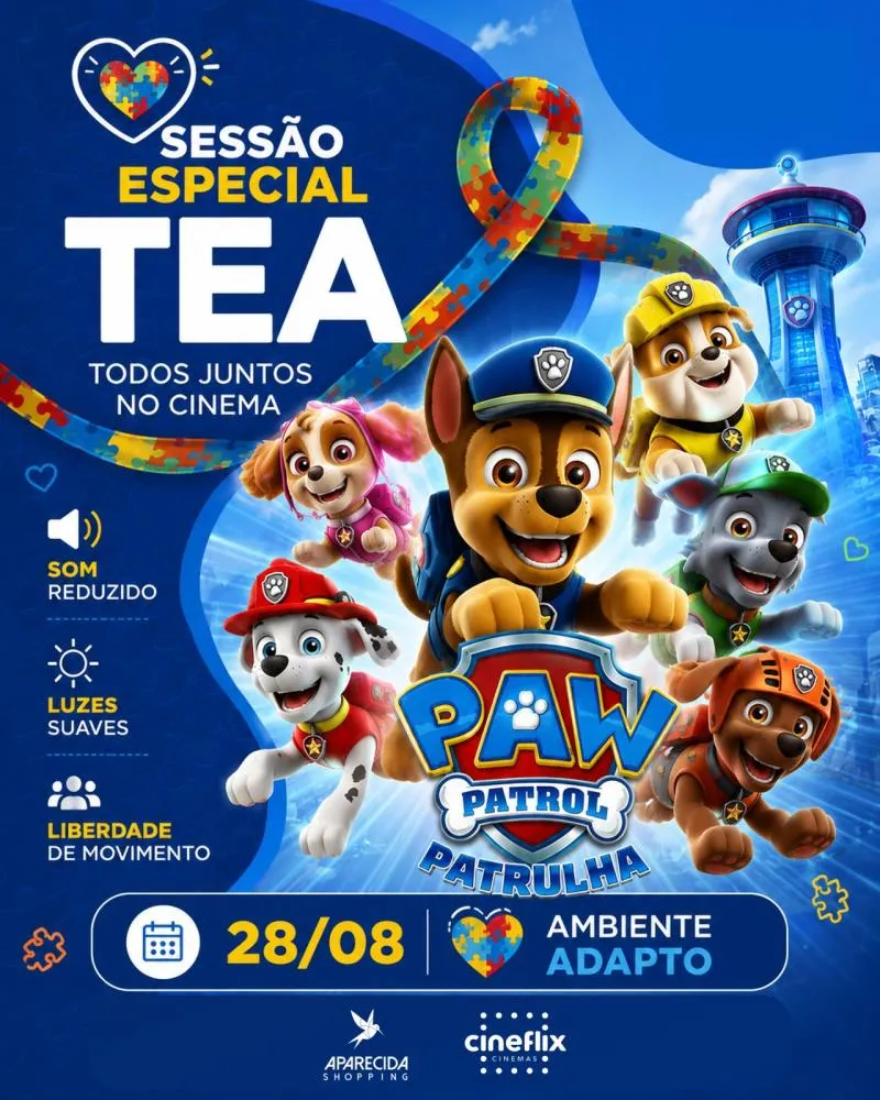 Cinema adapta experiência para receber público com TEA em Aparecida de Goiânia